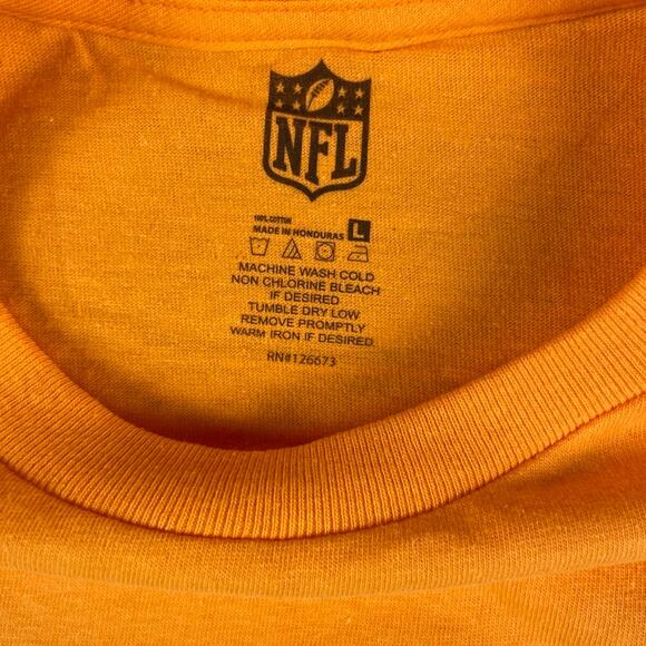 NFL Team Apparel Men Large Orange Miami Dolphins 100% Cotton Short Sleeve Shirt - Picture 4 of 10